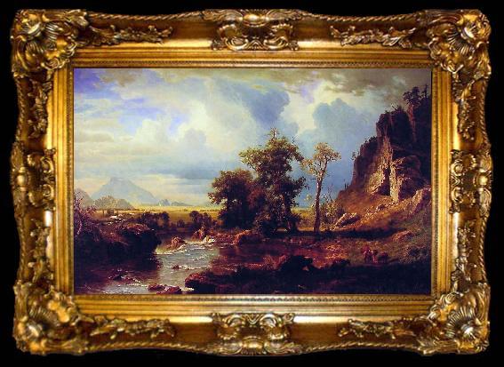framed  Albert Bierstadt North Fork of the Platte Nebraska, ta009-2